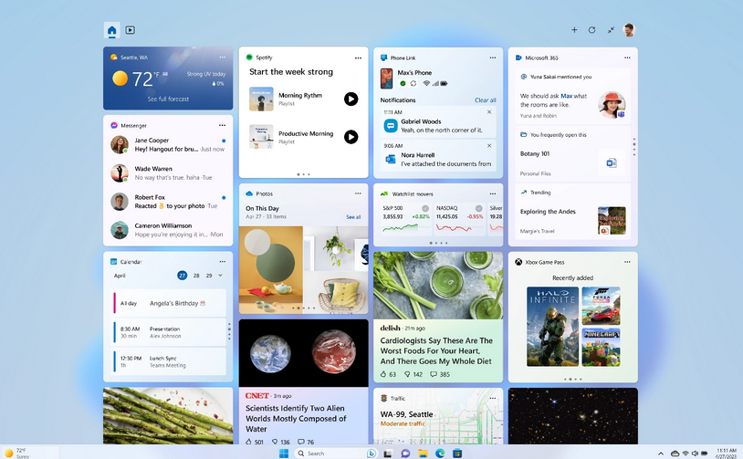 Windows 11发布更新:任务栏集成了必应聊天截图