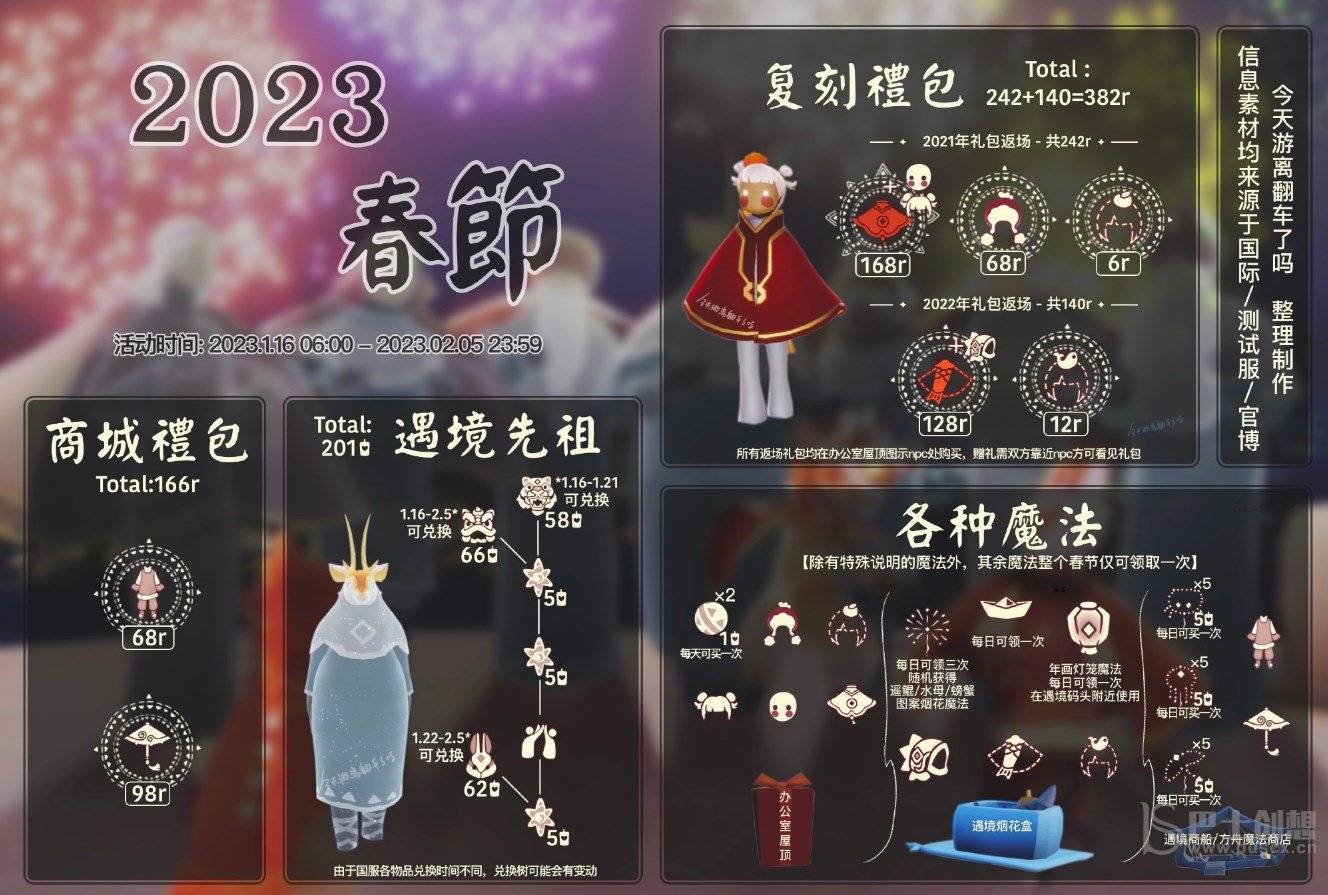 光遇2023春节活动可以兑换什么 春节活动时间以及兑换图分享