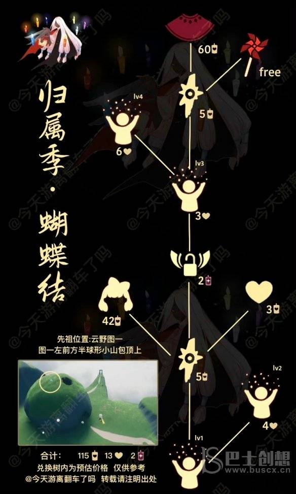 光遇蝴蝶结先祖兑换图在哪 光遇9.30复刻先祖位置一览