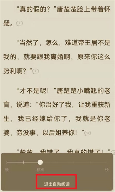 番茄小说自动阅读速度在哪里设置