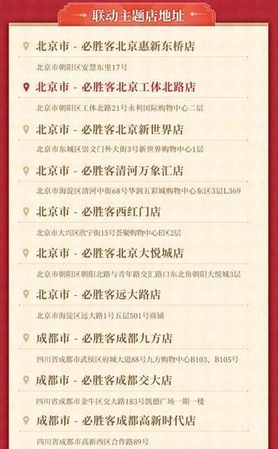 原神必胜客联动指定门店有哪些2023 全国必胜客联动指定店铺地址汇总[多图]图片2